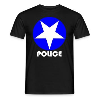 police - T-shirt homme - noir - Devant - AI Model Male 178 light (178cm)