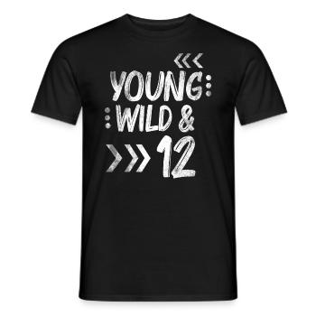 Anniversaire douze ans 12 cadeau d'anniversaire - T-shirt homme - noir - Devant - AI Model Male 178 light (178cm)