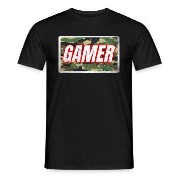 Camouflage Military Cadeaux pour les joueurs de jeu - T-shirt homme - noir - Devant - AI Model Male 178 light (178cm)