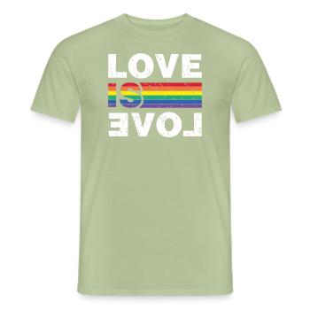Love Is Love - Men's T-Shirt - sage - Front - AI Model Male 178 light (178cm)
