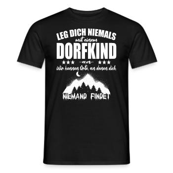 Lege Dich Niemals mit einem Dorfkind an - Männer T-Shirt - Schwarz - Vorne - AI Model Male 178 light (178cm)