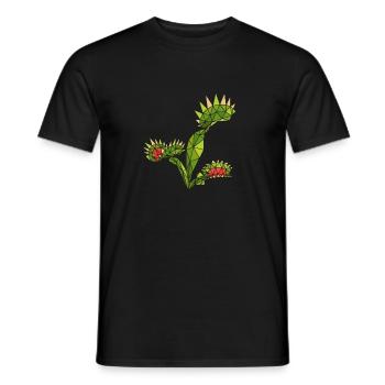 Carnivorous Plants Venus Flytrap - Men's T-Shirt - black - Front - AI Model Male 178 light (178cm)