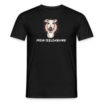 Galgo Windhund Greyhound Halter Geschenkidee - Männer T-Shirt - Schwarz - Vorne - AI Model Male 178 light (178cm)