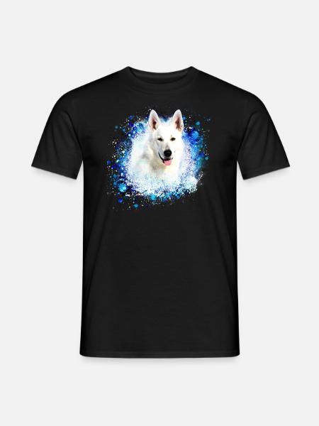 schäferhund ,weisser schäferhund,Hund, malerei - Männer T-Shirt - Schwarz