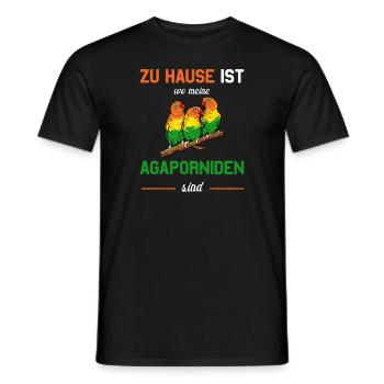 Agaporniden Pfirsichköpchen Papagei Geschenkidee - Männer T-Shirt - Schwarz - Vorne - AI Model Male 178 light (178cm)