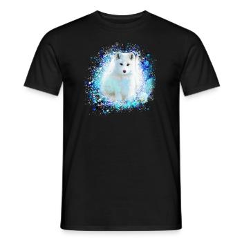polarfuchs, fuchs,mint,aquarell ,malerei - Männer T-Shirt - Schwarz - Vorne - AI Model Male 178 light (178cm)