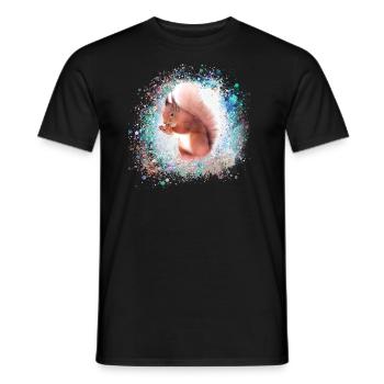 eichhörnchen, braun, malerei, graffiti, hörnchen - Männer T-Shirt - Schwarz - Vorne - AI Model Male 178 light (178cm)