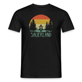 Sauerland Sauerländer Biker Wandern Geschenkidee - Männer T-Shirt - Schwarz - Vorne - AI Model Male 178 light (178cm)