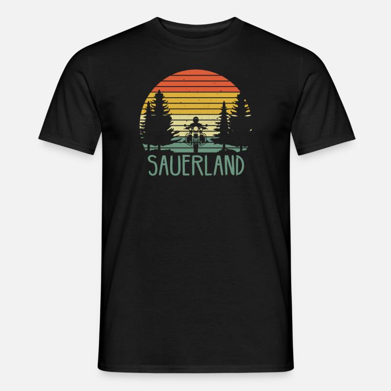 Sauerland Sauerländer Biker Wandern Geschenkidee - Männer T-Shirt - Schwarz