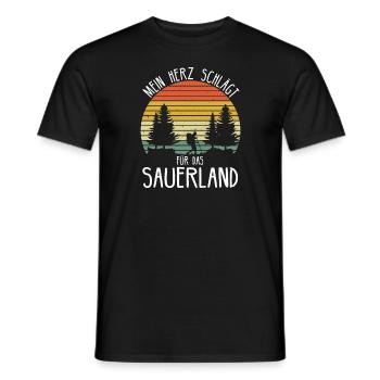 Sauerland Sauerländer Soest Wandern Geschenkidee - Männer T-Shirt - Schwarz - Vorne - AI Model Male 178 light (178cm)