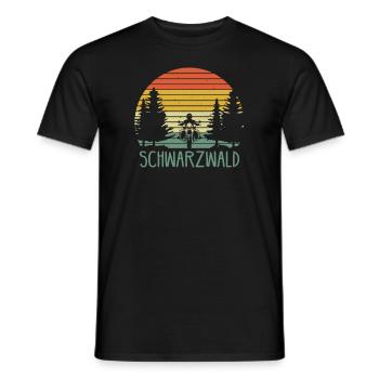 Schwarzwald Wandern Motorrad Wald Geschenkidee - Männer T-Shirt - Schwarz - Vorne - AI Model Male 178 light (178cm)