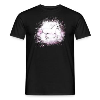Pferd,schimmel, pink, Graffiti, Malerei, rosa - Männer T-Shirt - Schwarz - Vorne - AI Model Male 178 light (178cm)