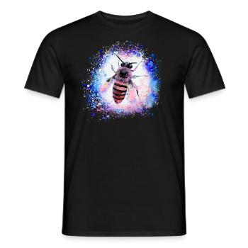 bee, wasp, insect, fly, graffiti, painting - Men's T-Shirt - black - Front - AI Model Male 178 light (178cm)