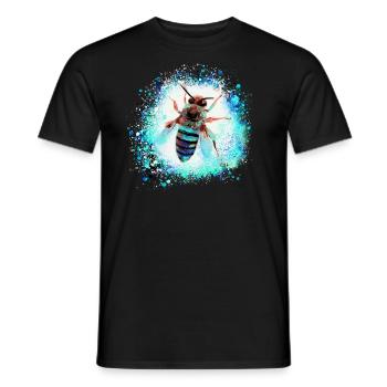bee, wasp, insect, fly, graffiti, painting - Men's T-Shirt - black - Front - AI Model Male 178 light (178cm)