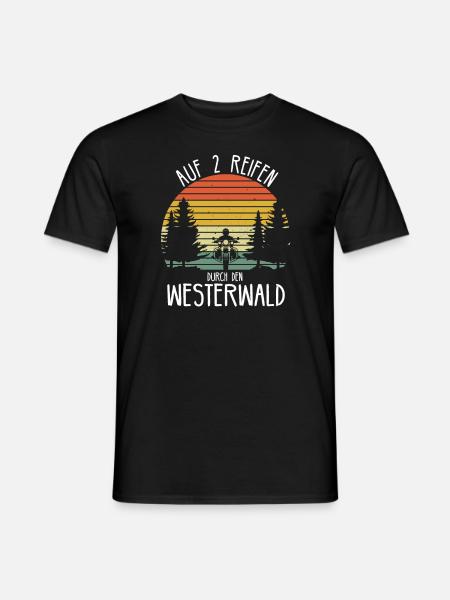 Westerwald Pfalz Wandern Motorrad Geschenkidee - Männer T-Shirt - Schwarz