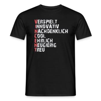 Vincent - Männer T-Shirt - Schwarz - Vorne - AI Model Male 178 light (178cm)