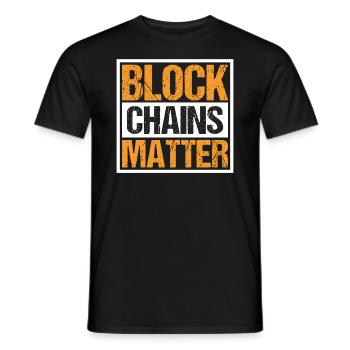 Block Chains Matter Cryptocurrency Crypto - Männer T-Shirt - Schwarz - Vorne - AI Model Male 178 light (178cm)