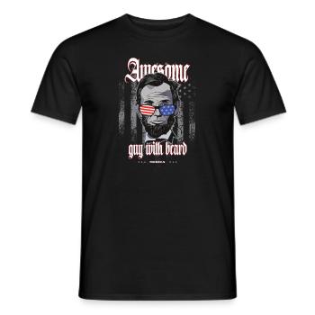 Lincoln GeilerType avec bart USA Cadeau Barbier - T-shirt homme - noir - Devant - AI Model Male 178 light (178cm)