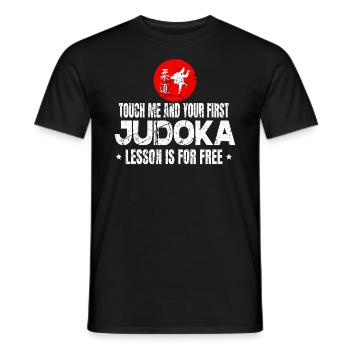 Touch me Judo Judoka Arts martiaux Kata Randori Shiai - T-shirt homme - noir - Devant - AI Model Male 178 light (178cm)