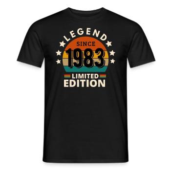 LÉGENDE 1983, MILLÉSIME 1983 - T-shirt homme - noir - Devant - AI Model Male 178 light (178cm)