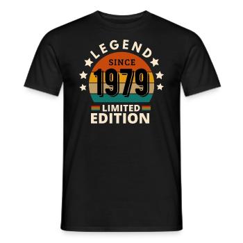 LÉGENDE 1979, MILLÉSIME 1979 - T-shirt homme - noir - Devant - AI Model Male 178 light (178cm)
