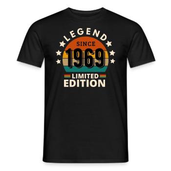 LÉGENDE 1969, MILLÉSIME 1969 - T-shirt homme - noir - Devant - AI Model Male 178 light (178cm)