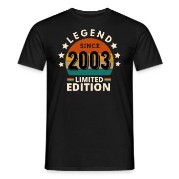 LEGENDE 2003, JAHRGANG 2003 - Männer T-Shirt - Schwarz - Vorne - AI Model Male 178 light (178cm)