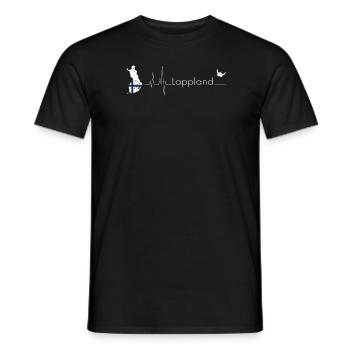 Lapland Finland Moose Suomi ECG Gift Idea - Men's T-Shirt - black - Front - AI Model Male 178 light (178cm)