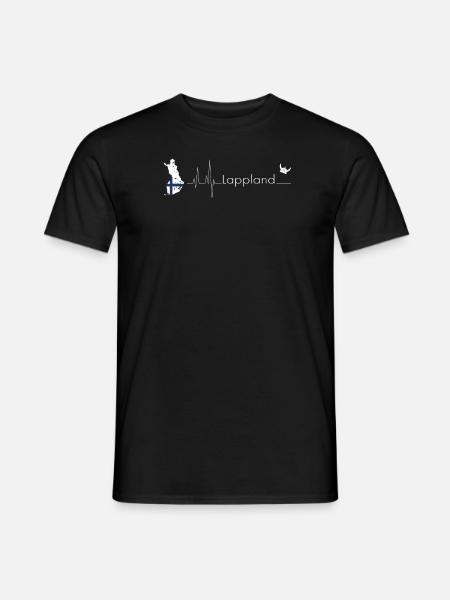 Lappland Finnland Elch Suomi EKG Geschenkidee - Männer T-Shirt - Schwarz