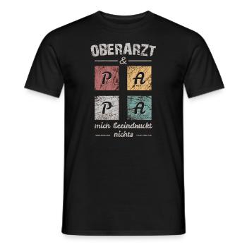 Oberarzt und Papa - Männer T-Shirt - Schwarz - Vorne - AI Model Male 178 light (178cm)