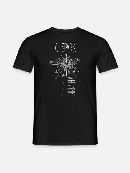 Ein Funke Ein beginnendes motivierendes Wunderkerzen-Design - Männer T-Shirt - Schwarz
