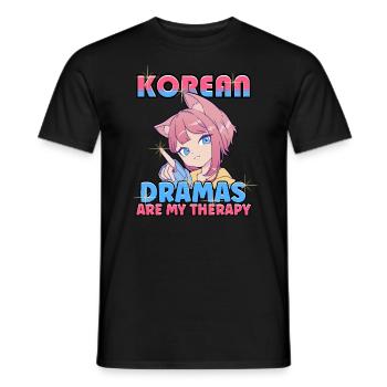 Les drames coréens sont ma thérapie K-Drama K-Pop - T-shirt homme - noir - Devant - AI Model Male 178 light (178cm)