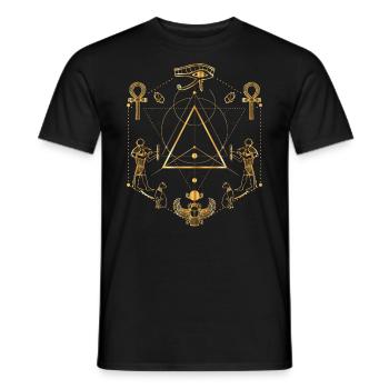 Ancient Egyptian Sacred Geometry Mystical Design - Men's T-Shirt - black - Front - AI Model Male 178 light (178cm)