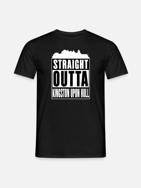 Straight Outta Kingston Upon Hull - 'ull - Men's T-Shirt - black