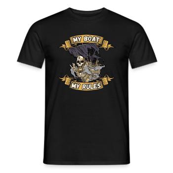 My boat my rules Maritime - Men's T-Shirt - black - Front - AI Model Male 178 light (178cm)