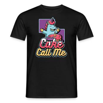 Need Cake Call Me Delicious Cake Bakery - Men's T-Shirt - black - Front - AI Model Male 178 light (178cm)