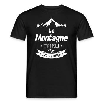 La montagne m'appelle et je dois y aller - T-shirt homme - noir - Devant - AI Model Male 178 light (178cm)