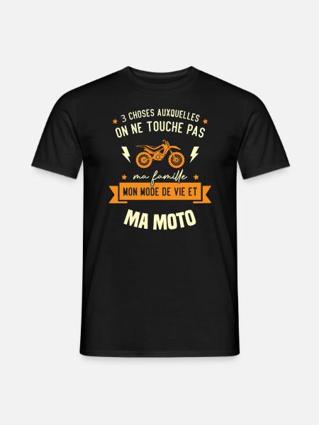 Touche pas ma moto, Cadeau humour motard - T-shirt homme - noir