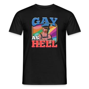 Gay As Hell Rainbow LGBT Pride - T-shirt homme - noir - Devant - AI Model Male 178 light (178cm)
