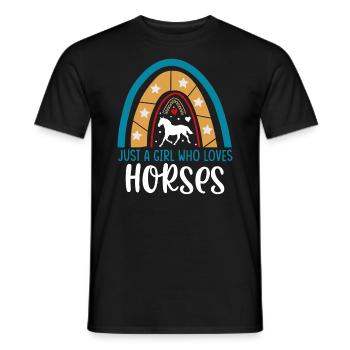 Just a girl who loves horse design for horse - Men's T-Shirt - black - Front - AI Model Male 178 light (178cm)
