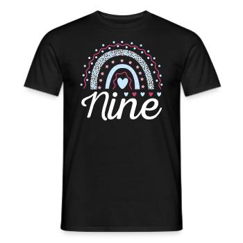 Neuf léopards arc-en-ciel design Pour 9. - T-shirt homme - noir - Devant - AI Model Male 178 light (178cm)