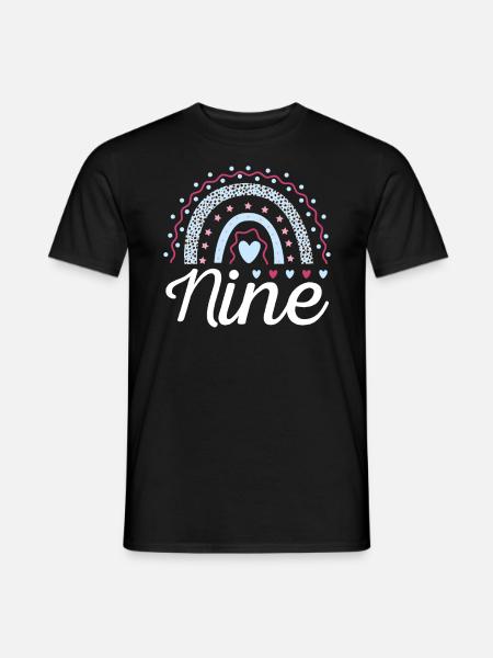 Neun Leoparden-regenbogen-design Für 9. - Männer T-Shirt - Schwarz