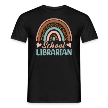 School Librarian Design for Librarians - Men's T-Shirt - black - Front - AI Model Male 178 light (178cm)