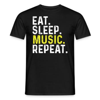 Eat Sleep Musik wiederholen - Männer T-Shirt - Schwarz - Vorne - AI Model Male 178 light (178cm)