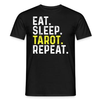 Eat Sleep Tarot Repeat - Men's T-Shirt - black - Front - AI Model Male 178 light (178cm)
