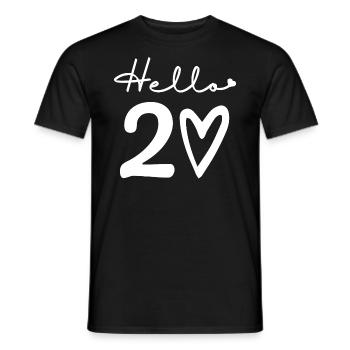 hello 20. 20th birthday - Men's T-Shirt - black - Front - AI Model Male 178 light (178cm)