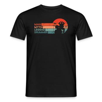 Drummer Percussionist & Drummer - Men's T-Shirt - black - Front - AI Model Male 178 light (178cm)