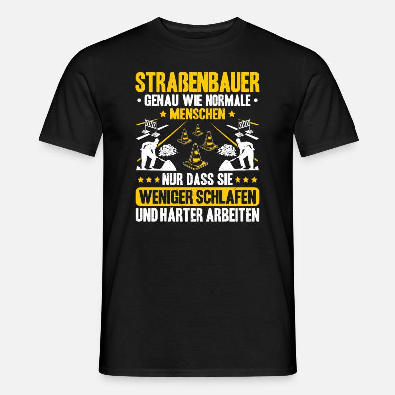 Straßenbauer Asphaltbauer Straßenbau - Männer T-Shirt - Schwarz