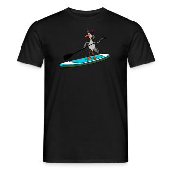 Möwe auf dem Stand up paddle - Männer T-Shirt - Schwarz - Vorne - AI Model Male 178 light (178cm)