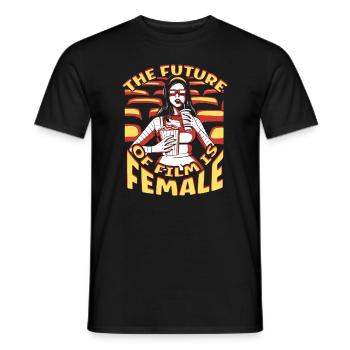 The Future Of Film Is Female Cinematographer - Men's T-Shirt - black - Front - AI Model Male 178 light (178cm)